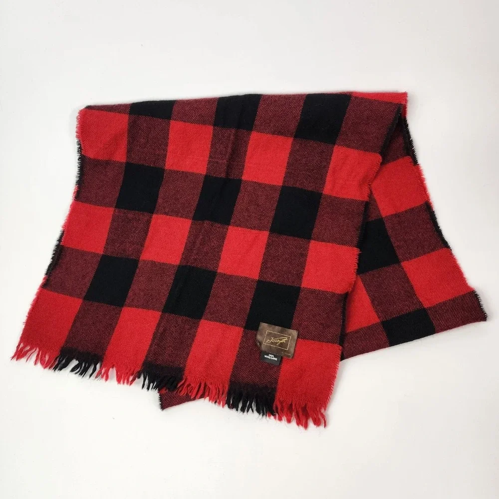 Vtg Forsyth Scarf 100%‎ Wool Tartan Plaid Preppy Career Academia Business Layer